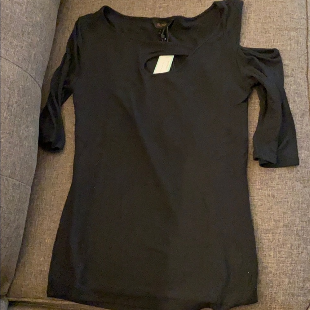 Goldray ribbed black top